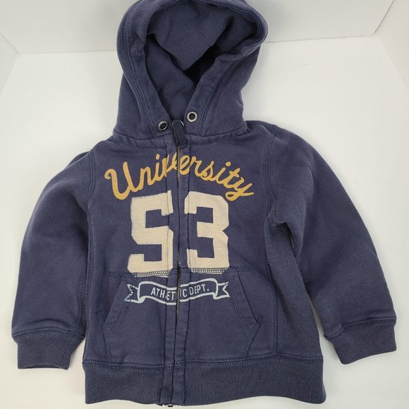 RUUM 18 Navy Blue Zip Up Hoodie Pockets 3Y - Picture 1 of 6